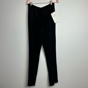 Victor Costa Vintage Occasion Black Velvet Pantsuit Trousers Size Large